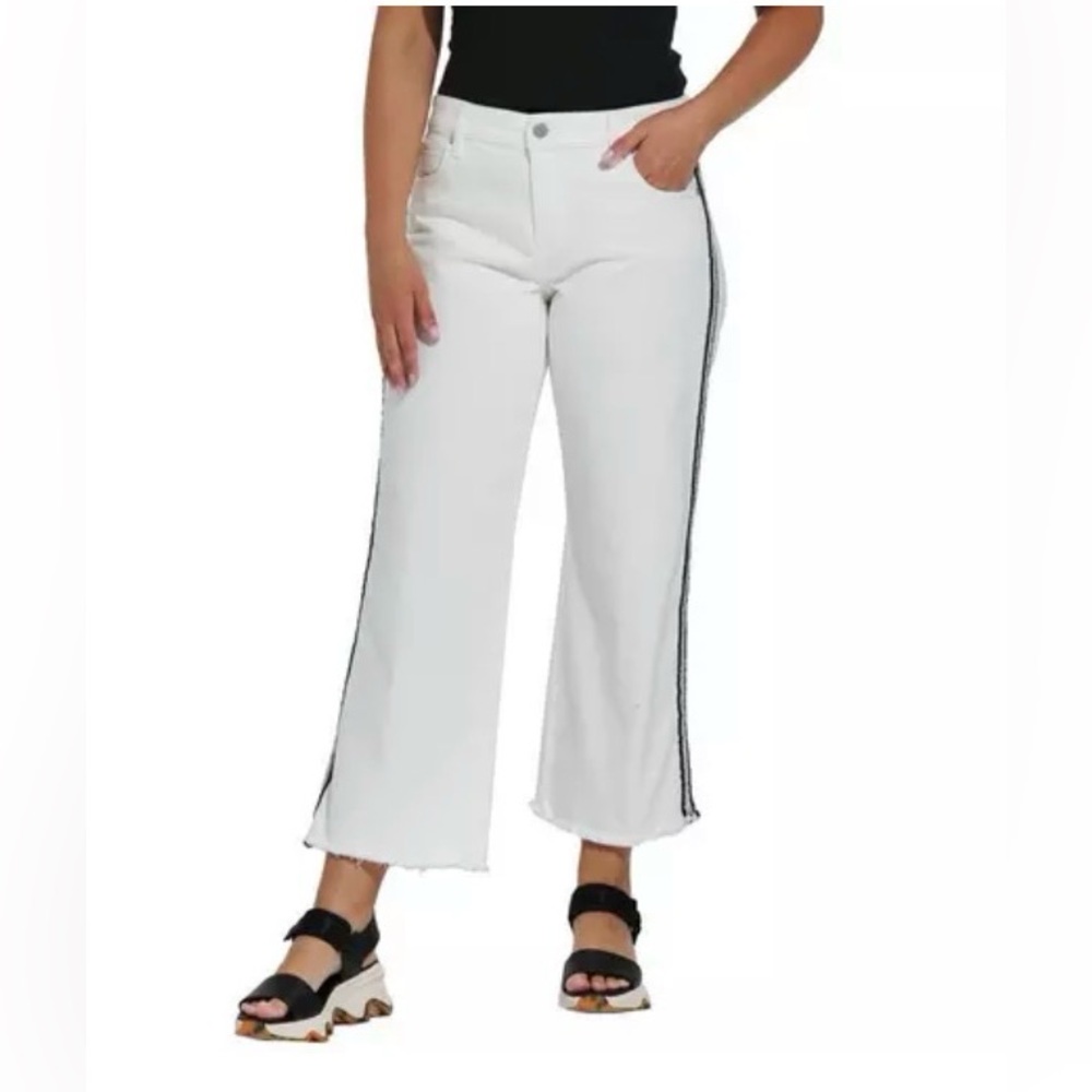 Women's Liverpool Los Angeles Side Detail Stride Crop Wide Leg Jeans